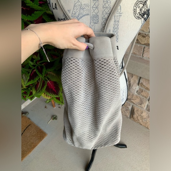 MONSERAT DE LUCCA Perforated Leather Suede Light Grey Small Backpack LIKE NEW - Picture 16 of 16